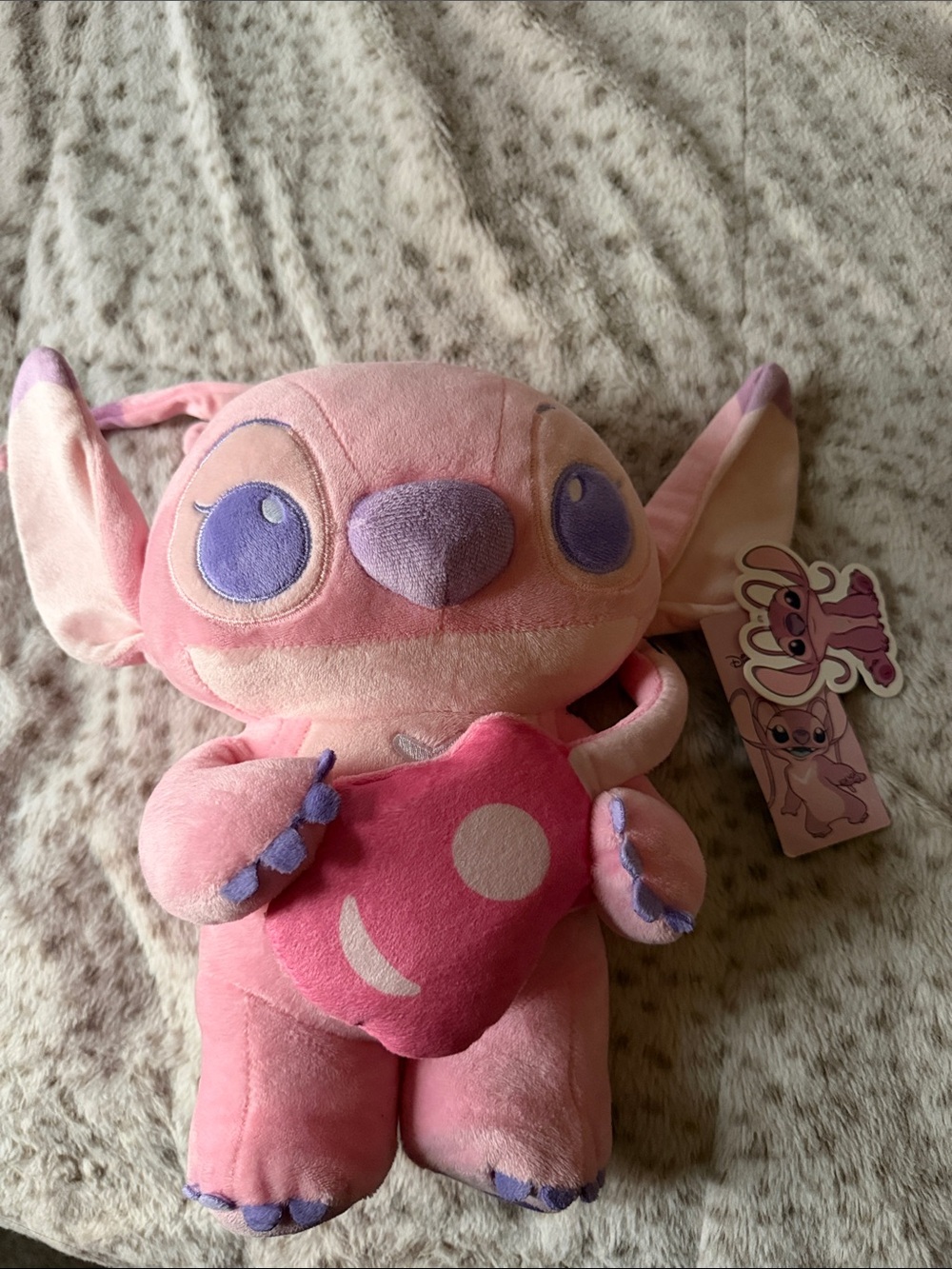 Disney Pink & Lavender Stitch-Inspired Plush Holding Heart
